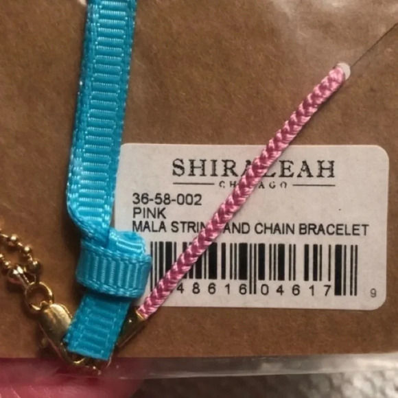 NEW ANTHROPOLOGIE SHIRALEAH Pink Mala String and Chain Bracelet - Picture 2 of 3